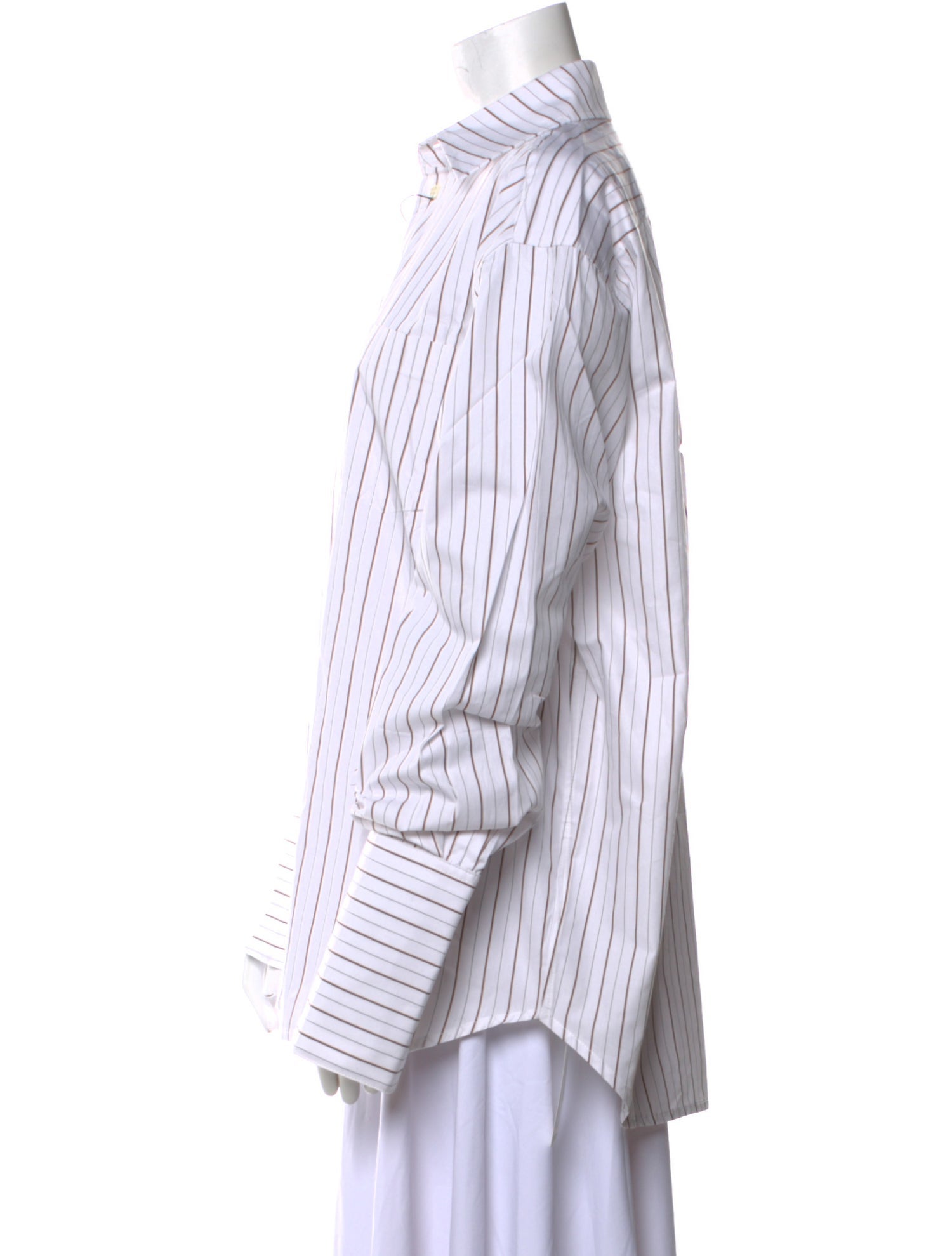 Helsa Striped Long Sleeve Button-Up Top