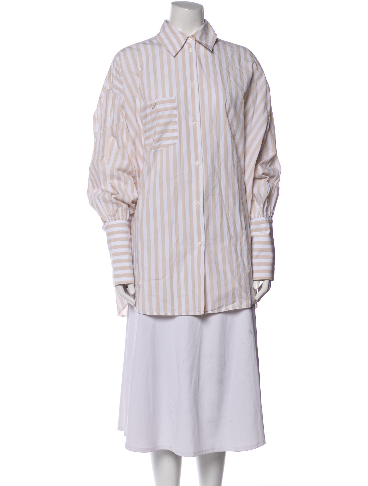 Helsa Striped Long Sleeve Button-Up Top