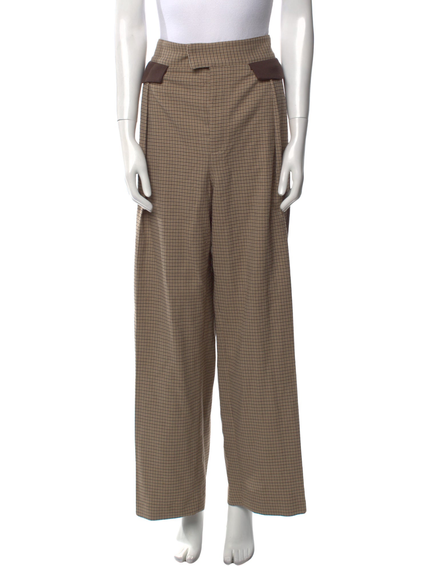 Helsa Plaid Print Wide Leg Pants