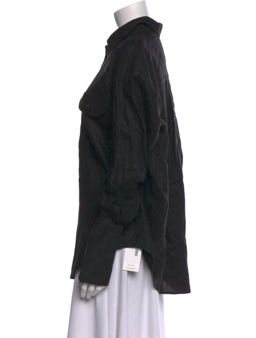 Helsa Linen Long Sleeve Button-Up Top