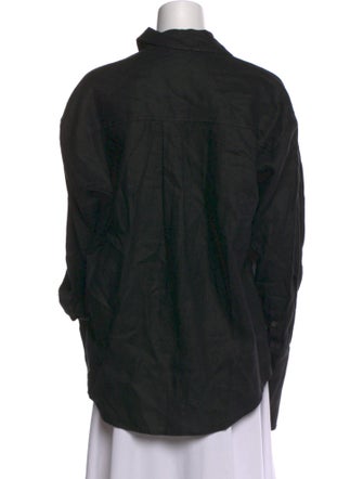 Helsa Linen Long Sleeve Button-Up Top