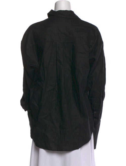 Helsa Linen Long Sleeve Button-Up Top