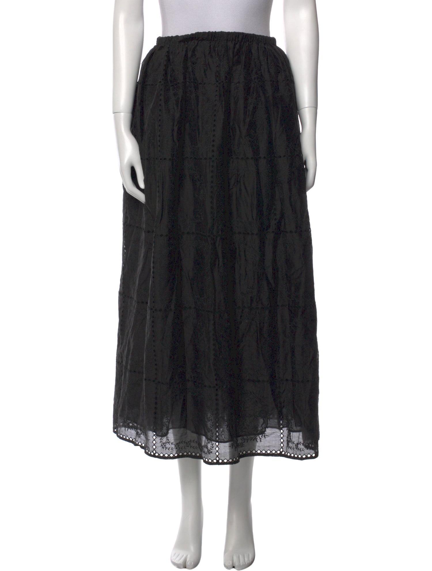 Helsa Lace Pattern Midi Length Skirt