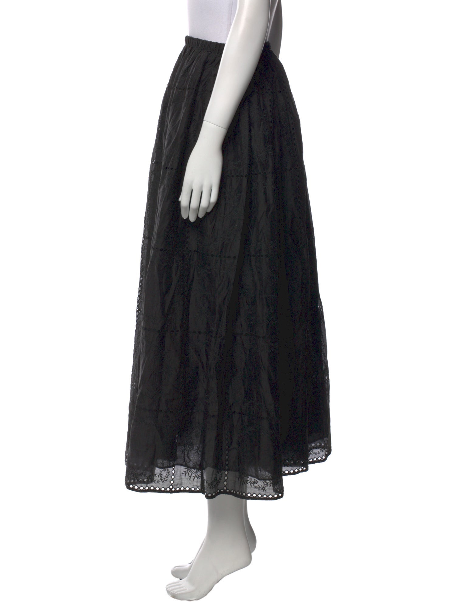 Helsa Lace Pattern Midi Length Skirt