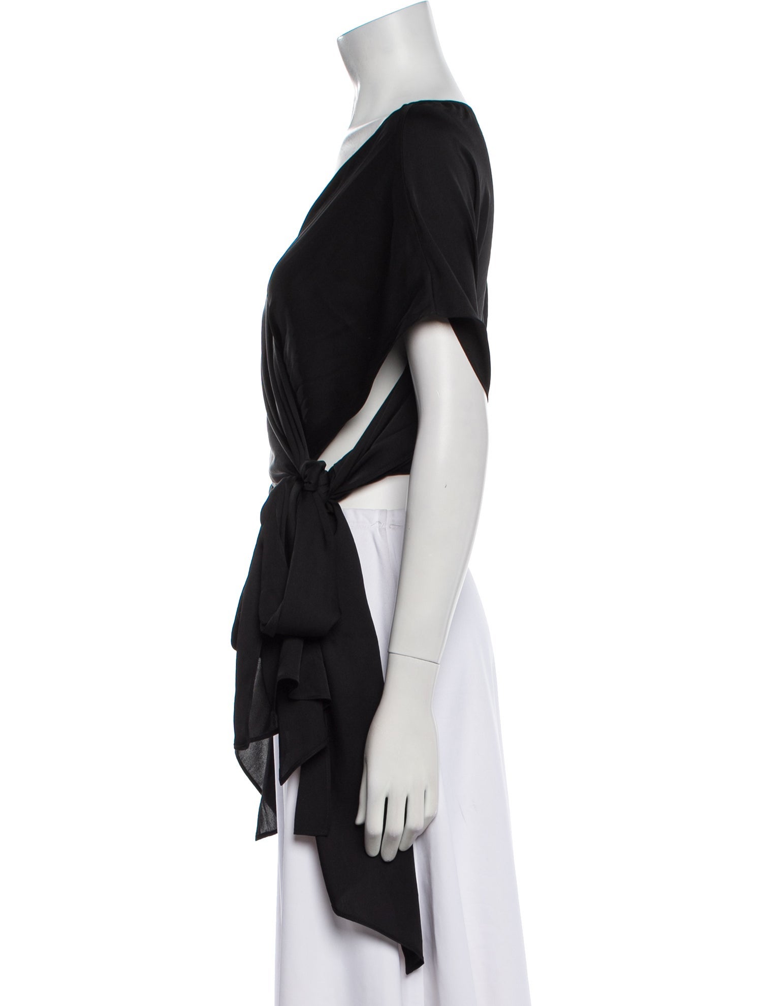 Helsa Silk V-Neck Crop Top