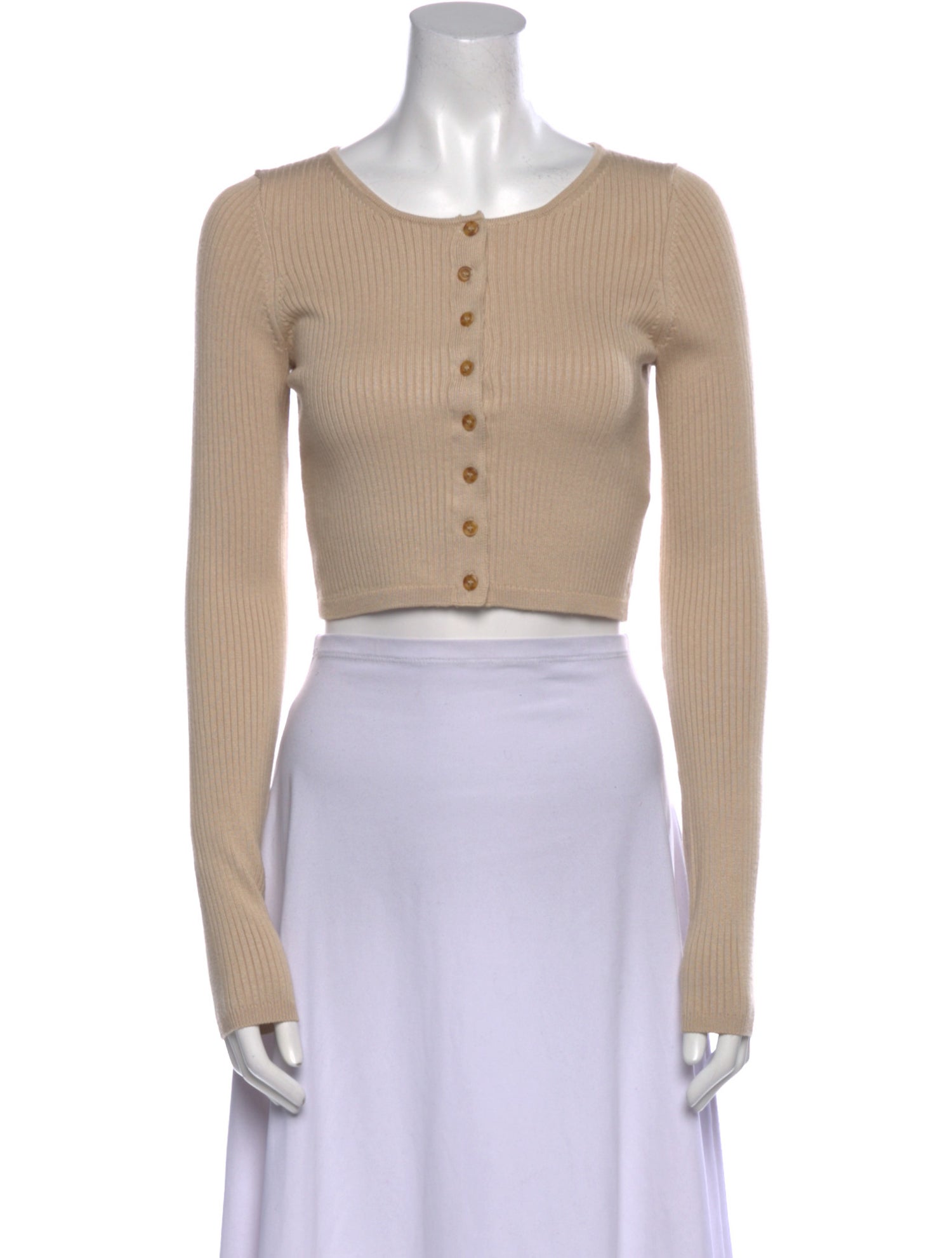 Helsa Scoop Neck Long Sleeve Crop Top