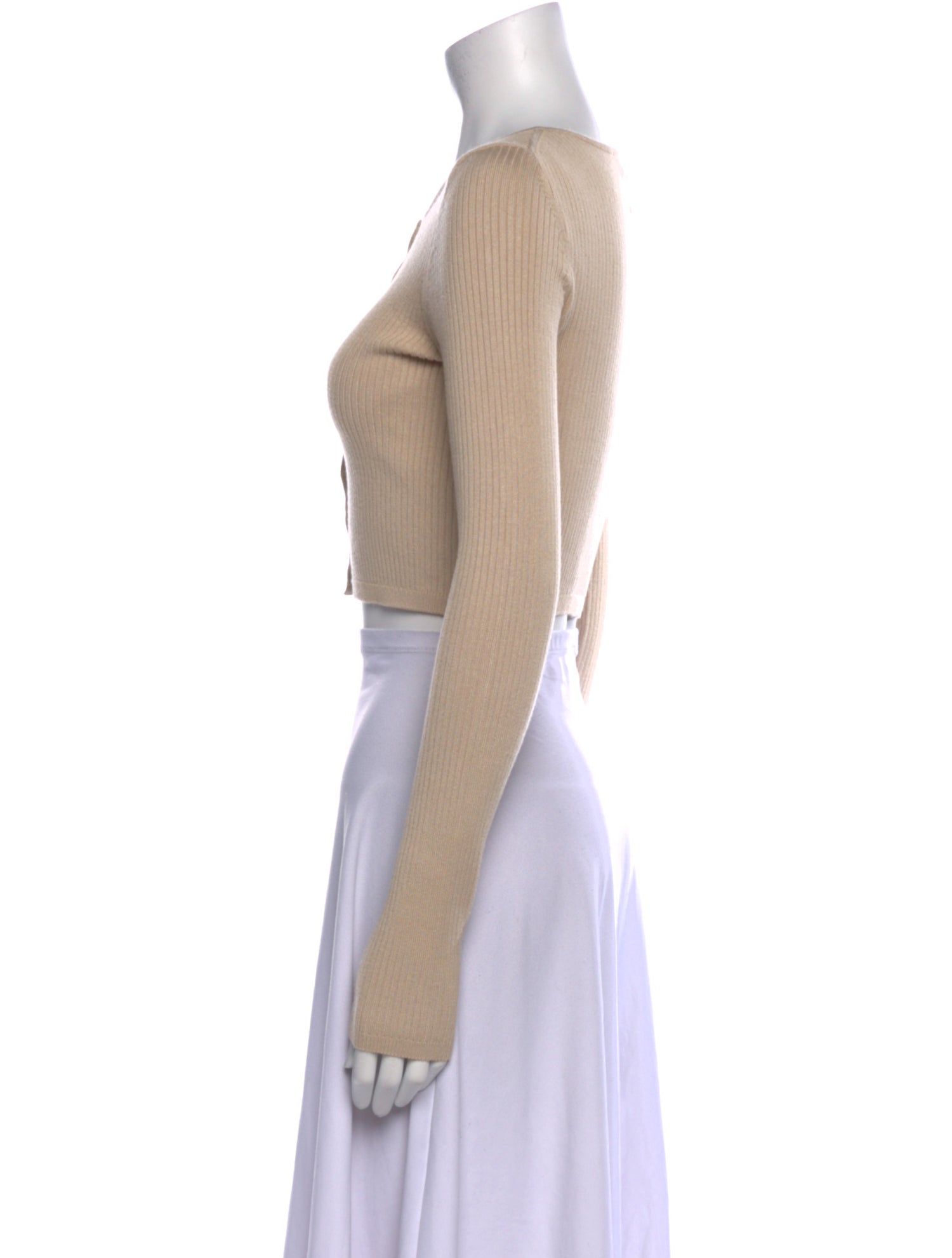 Helsa Scoop Neck Long Sleeve Crop Top