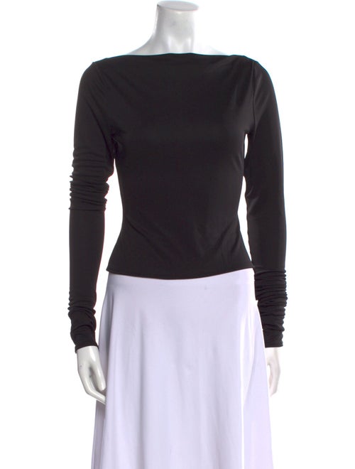 Helsa Bateau Neckline Long Sleeve Top