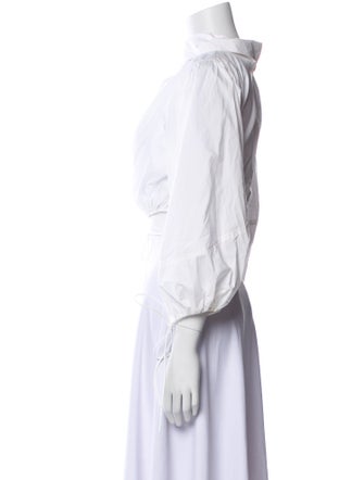 Helsa Mock Neck Three-Quarter Sleeve Crop Top