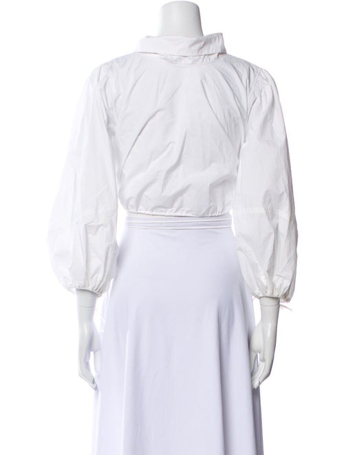 Helsa Mock Neck Three-Quarter Sleeve Crop Top