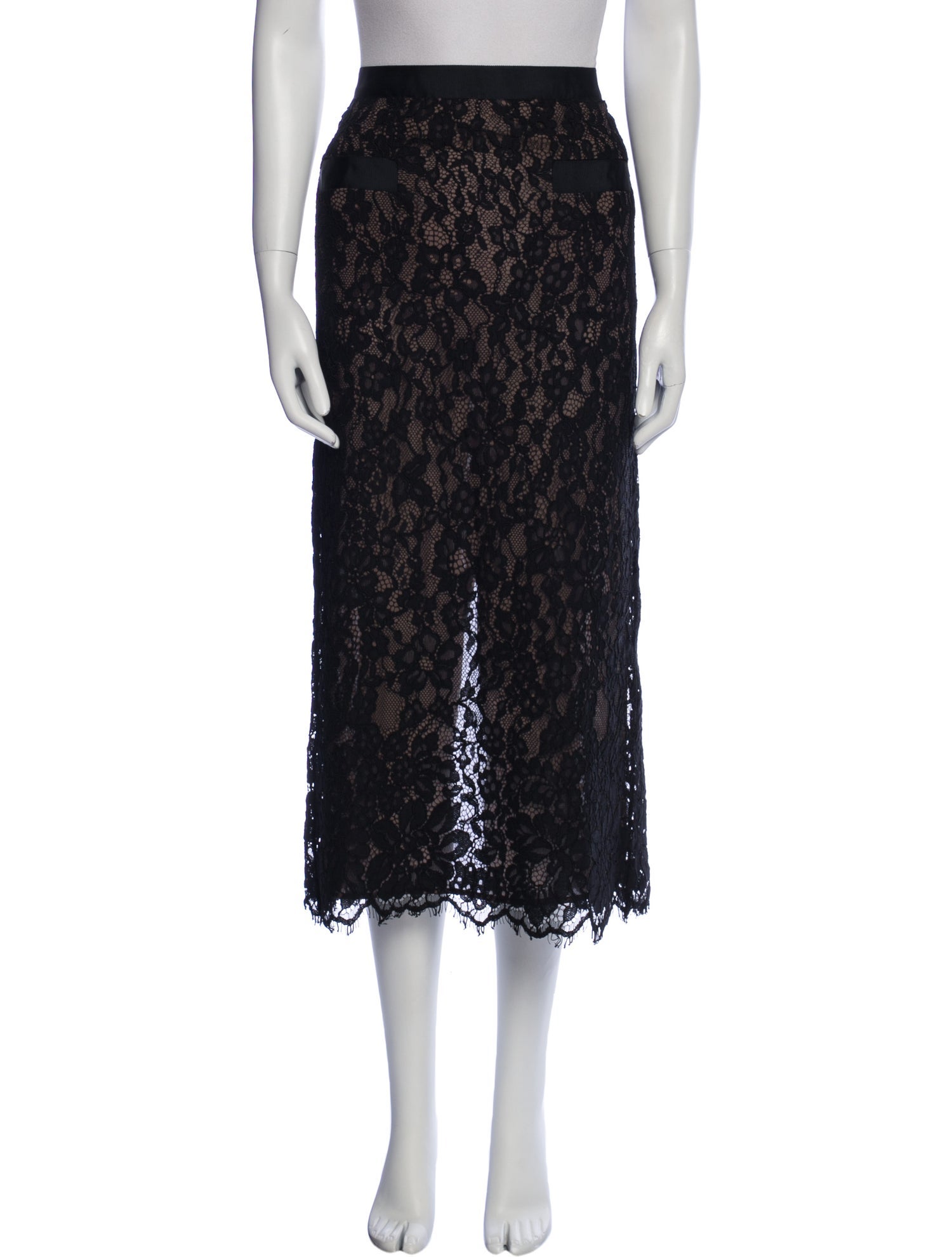 Helsa Lace Pattern Midi Length Skirt
