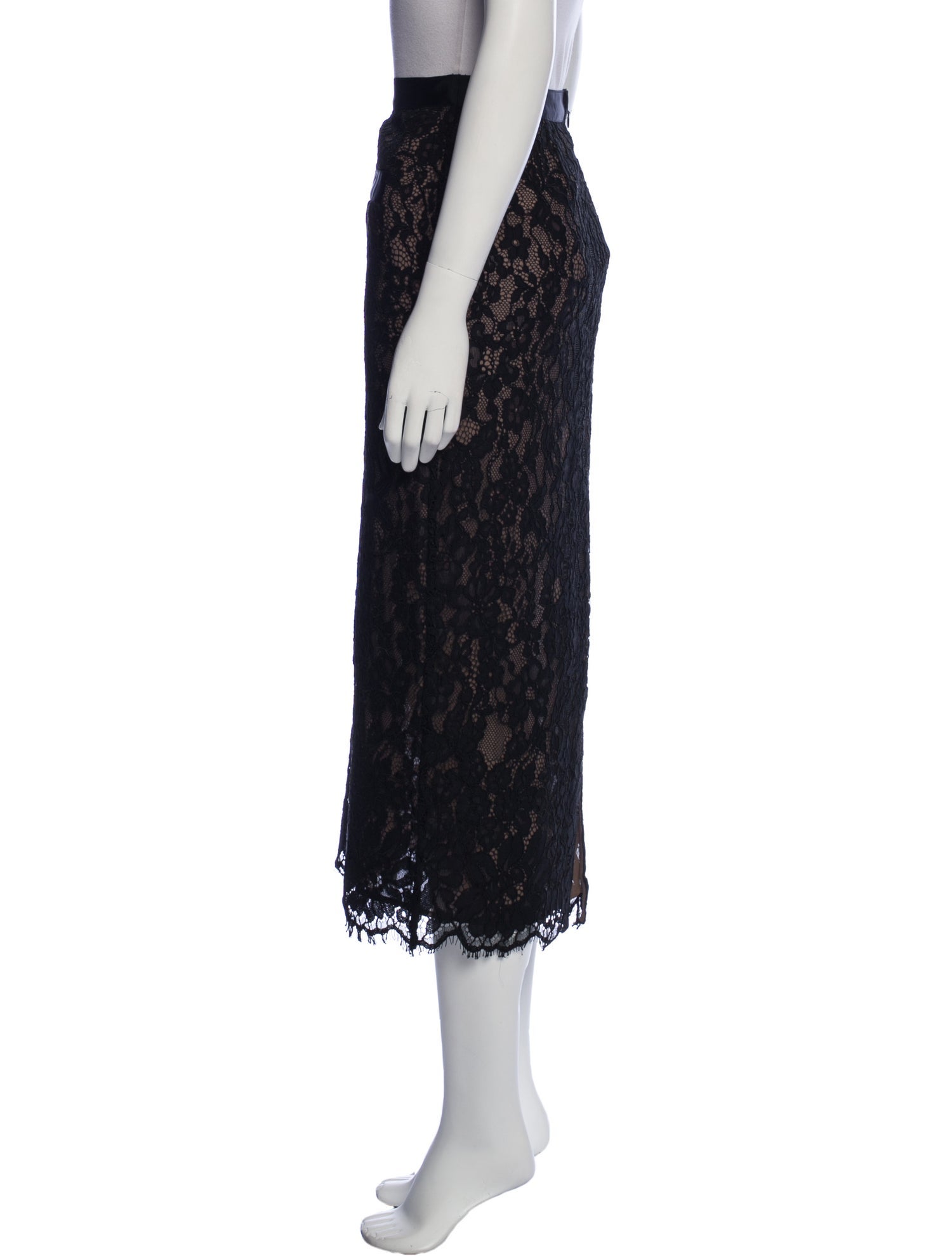 Helsa Lace Pattern Midi Length Skirt