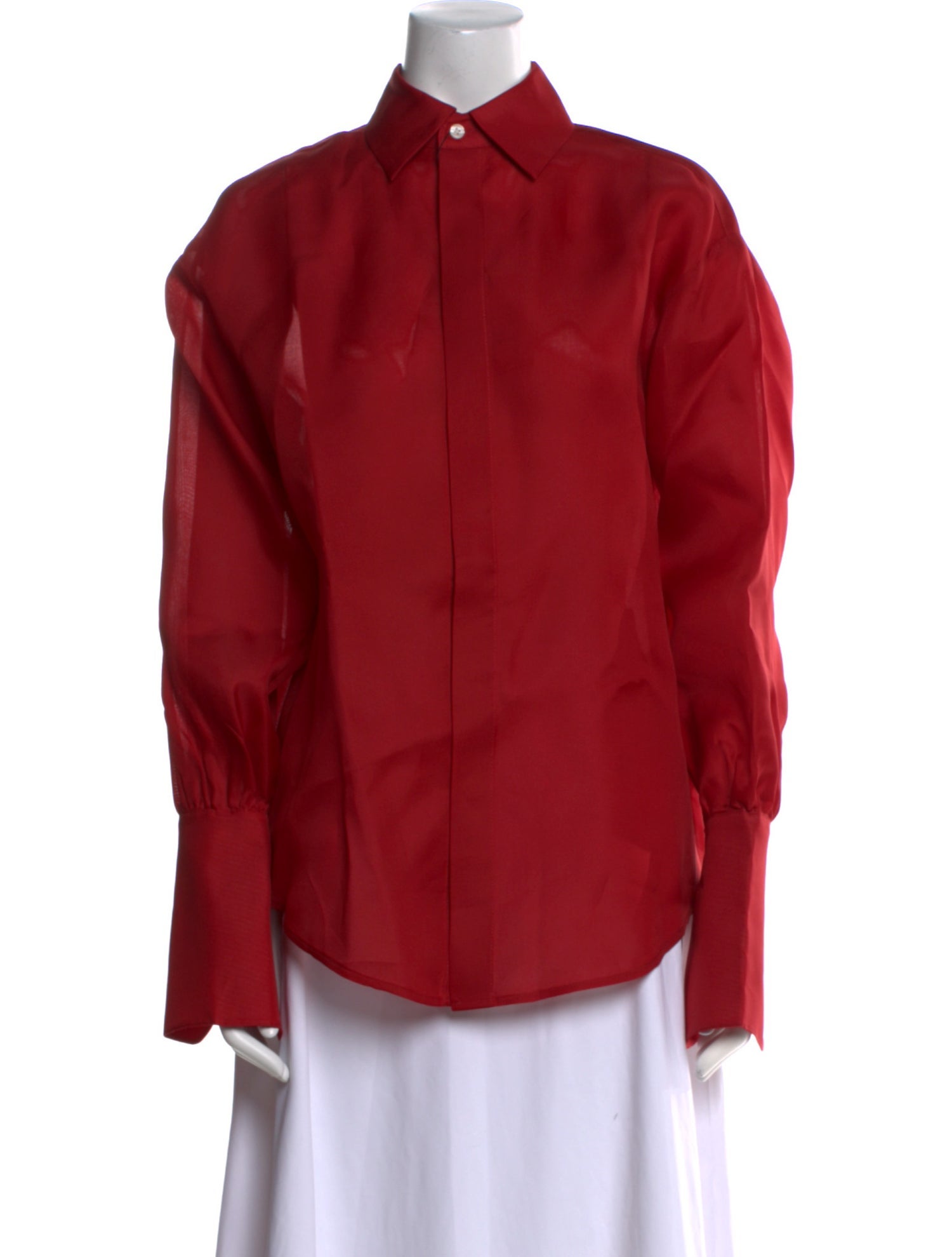 Helsa Silk Long Sleeve Button-Up Top w/ Tags