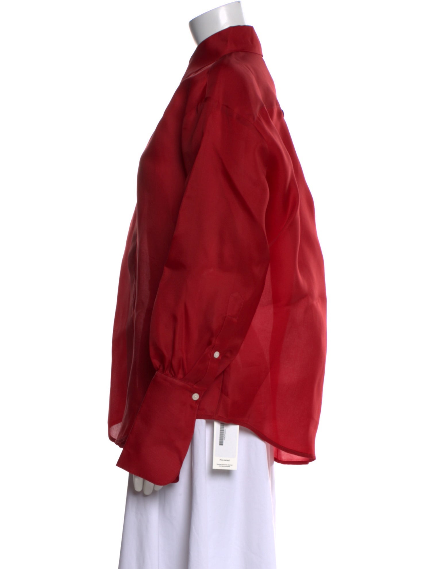 Helsa Silk Long Sleeve Button-Up Top w/ Tags