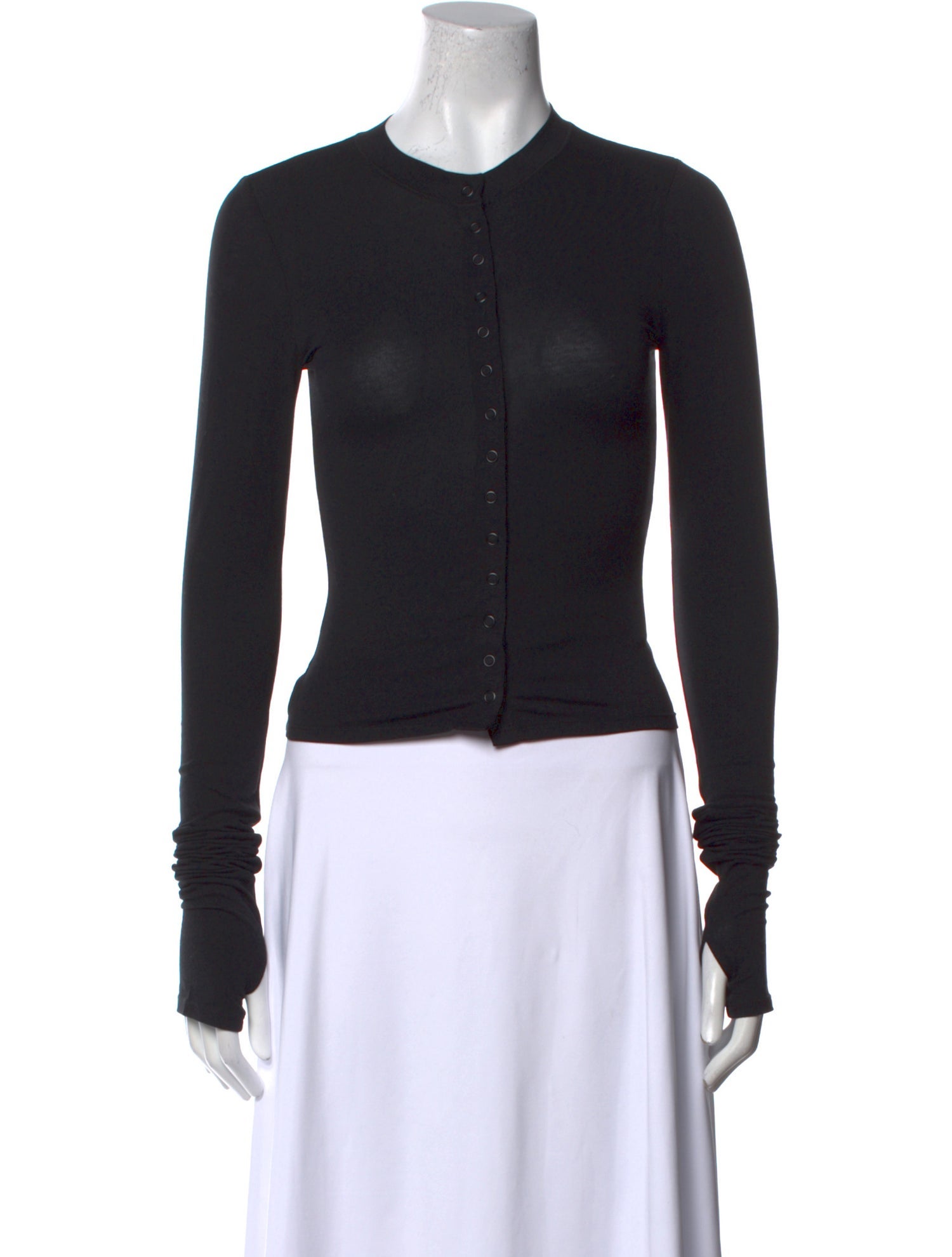 Helsa Crew Neck Long Sleeve Crop Top