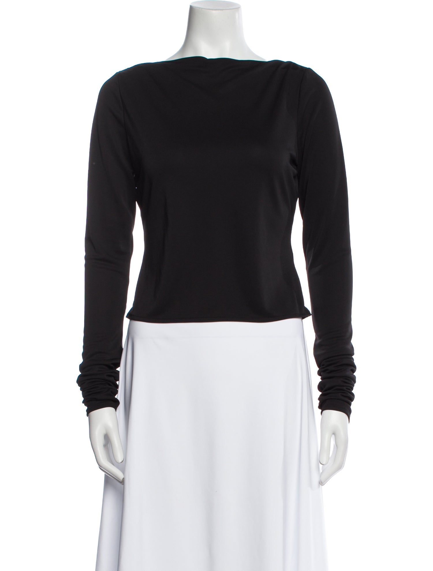 Helsa Bateau Neckline Long Sleeve Top