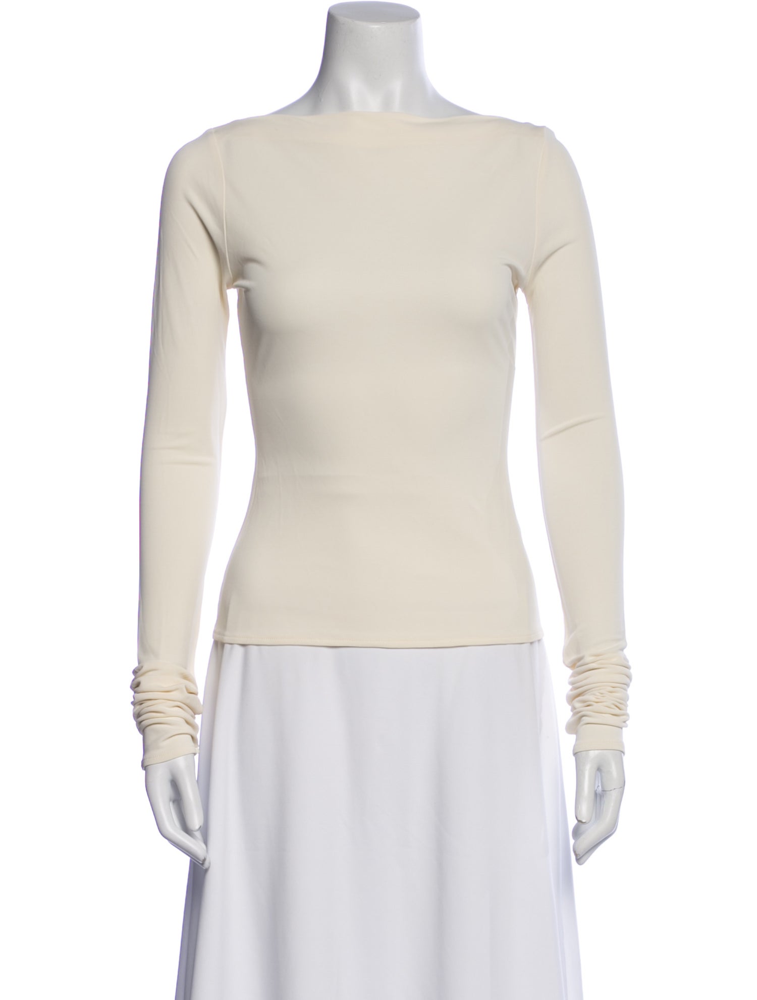 Helsa Bateau Neckline Long Sleeve Top