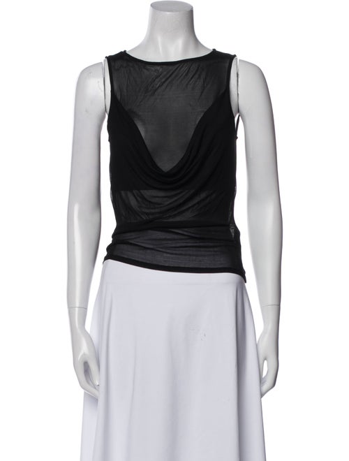 Helsa Bateau Neckline Sleeveless Crop Top