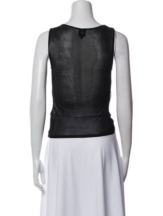 Helsa Bateau Neckline Sleeveless Crop Top