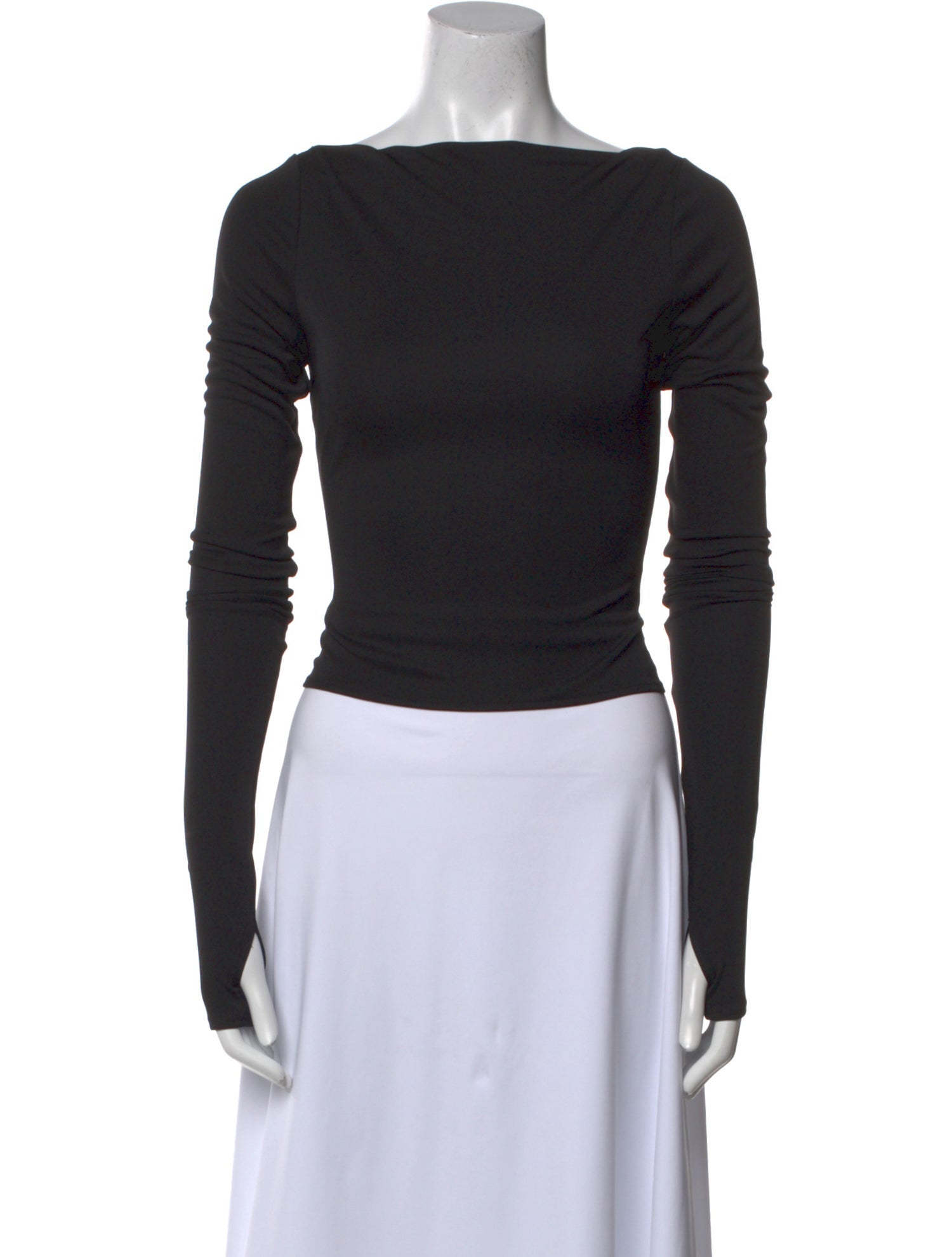 Helsa Bateau Neckline Long Sleeve Bodysuit