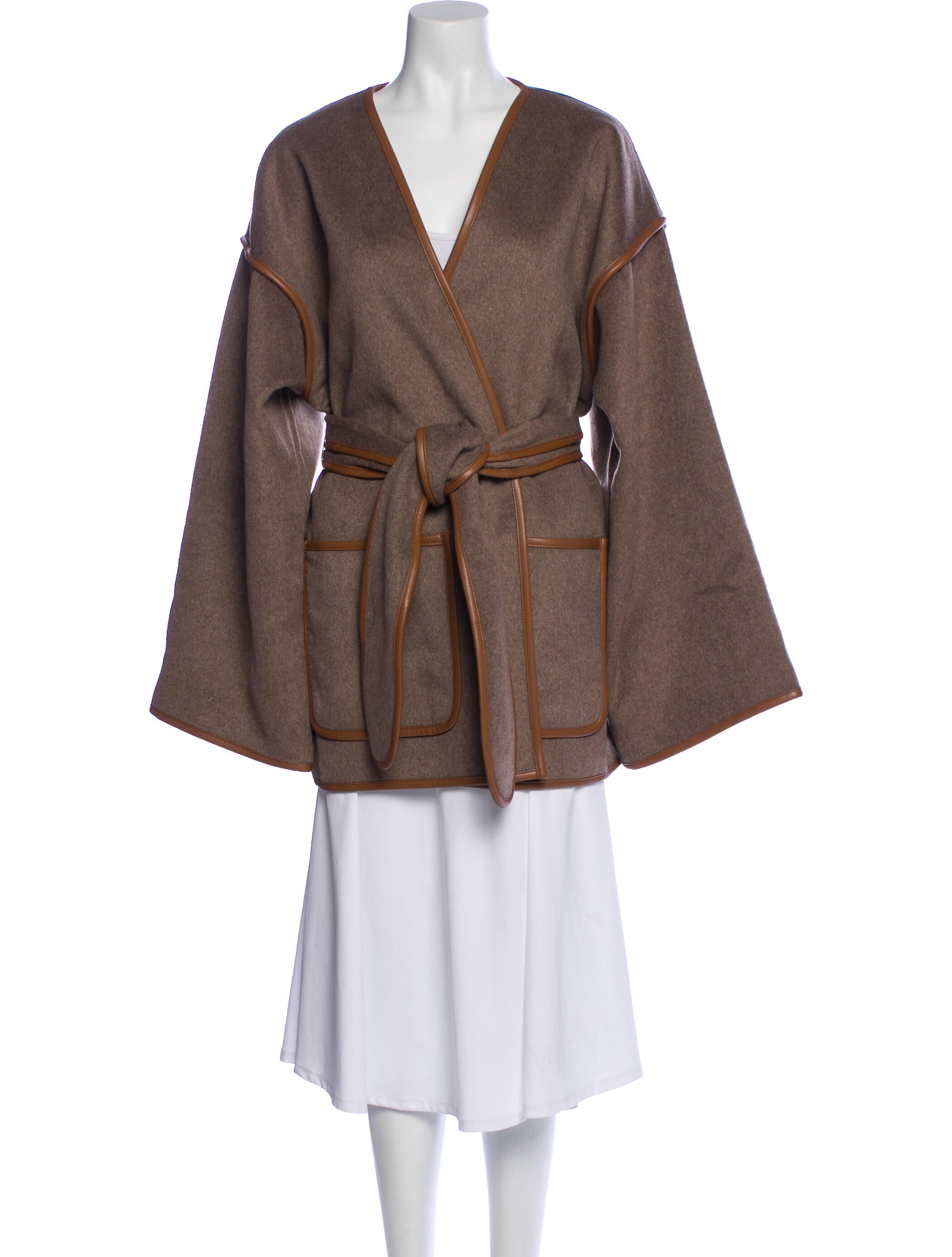 Helsa Wool Colorblock Pattern Coat