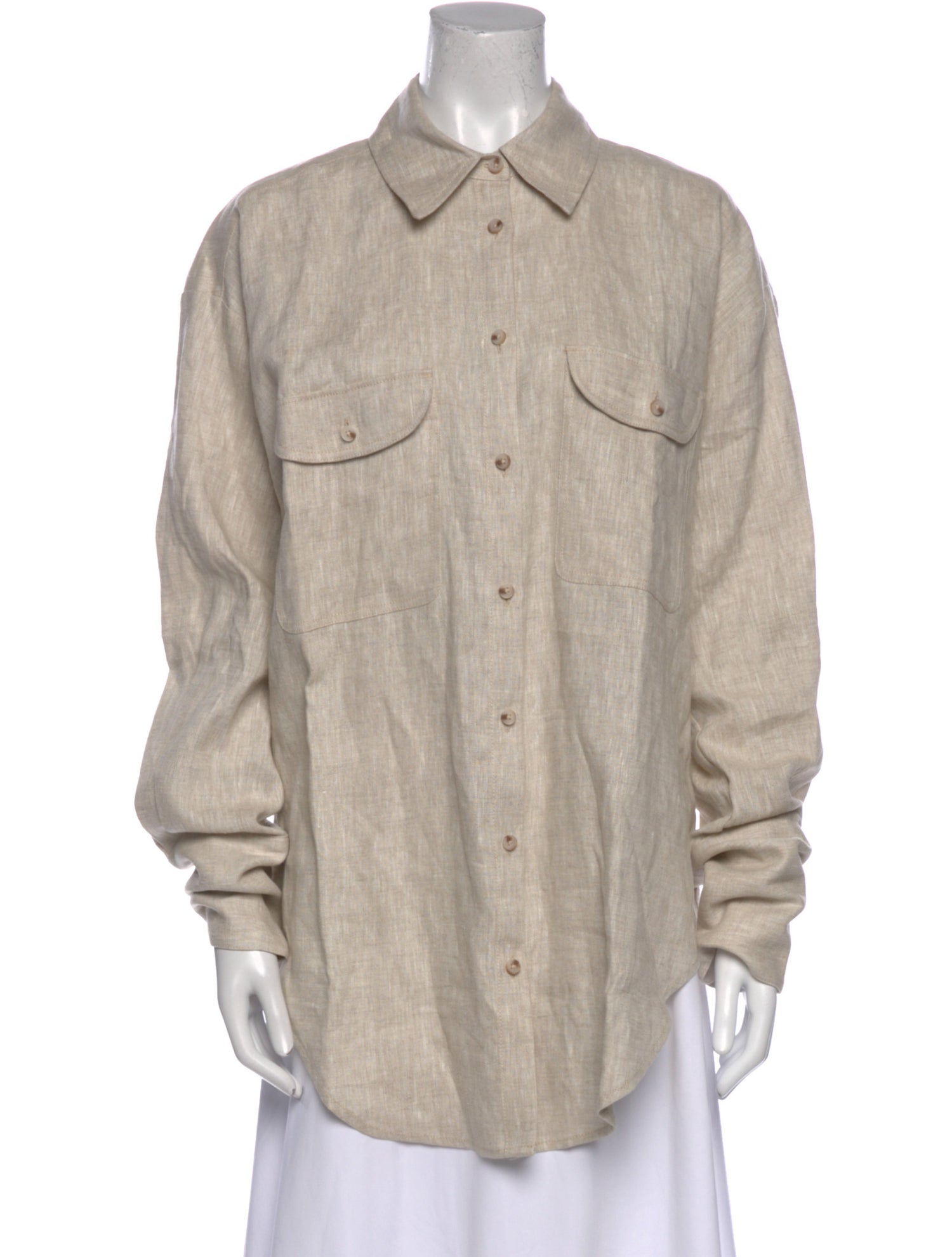 Helsa Linen Long Sleeve Button-Up Top w/ Tags