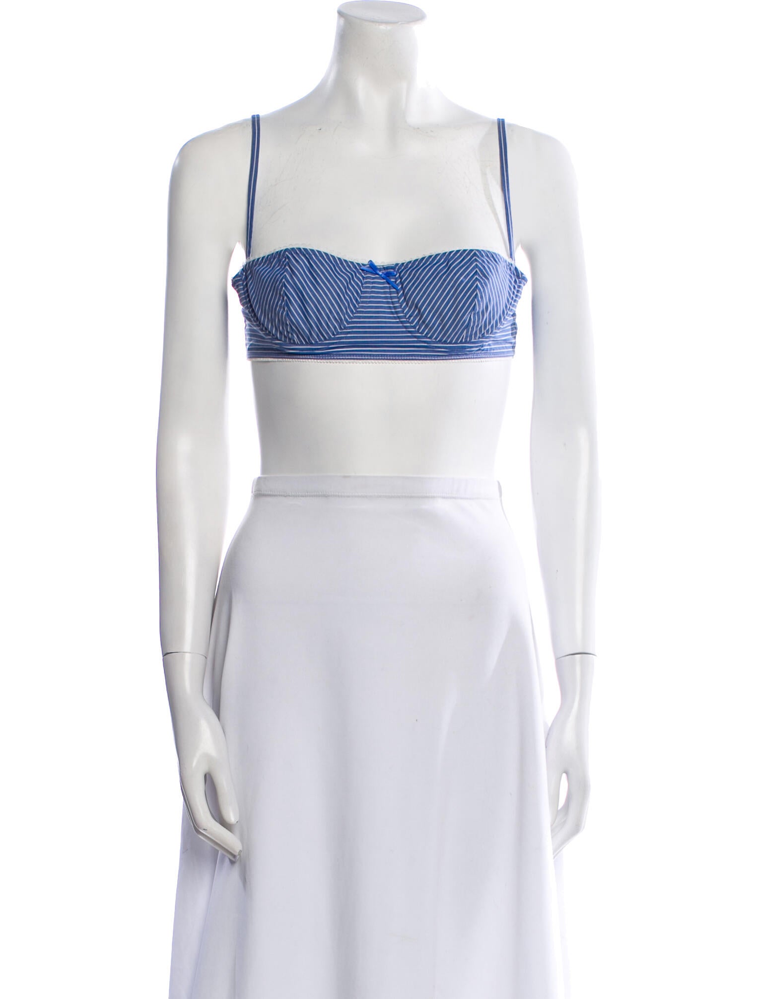 Helsa Striped Square Neckline Crop Top