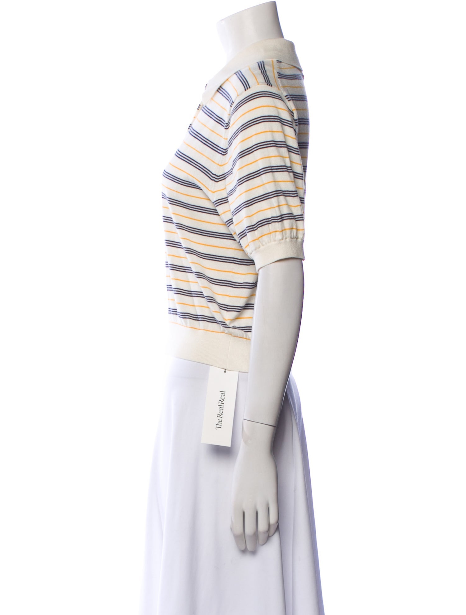 Helsa Striped Short Sleeve Crop Top