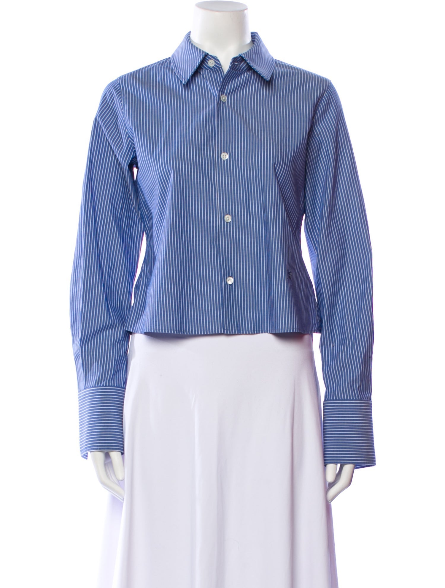 Helsa Striped Long Sleeve Button-Up Top