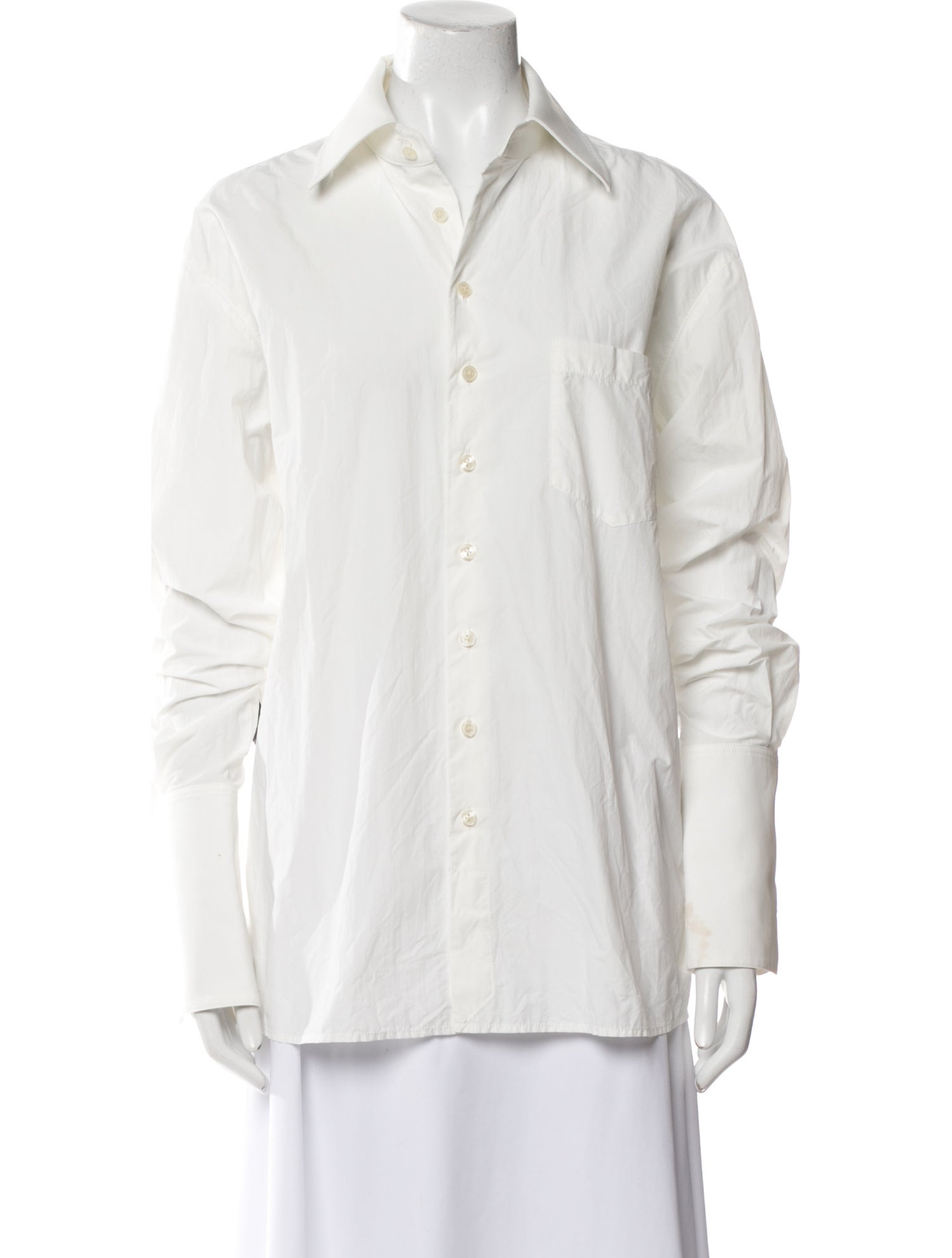 Helsa Nylon Long Sleeve Button-Up Top