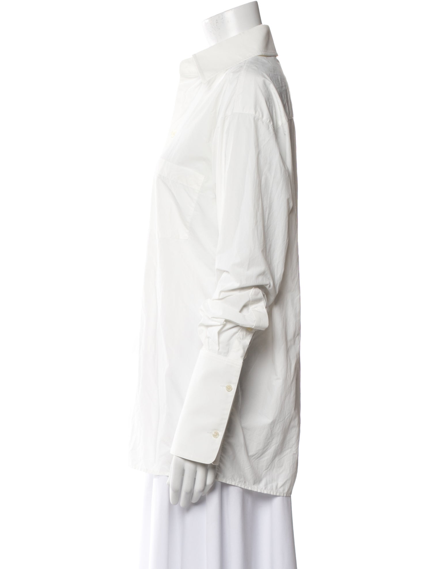 Helsa Nylon Long Sleeve Button-Up Top