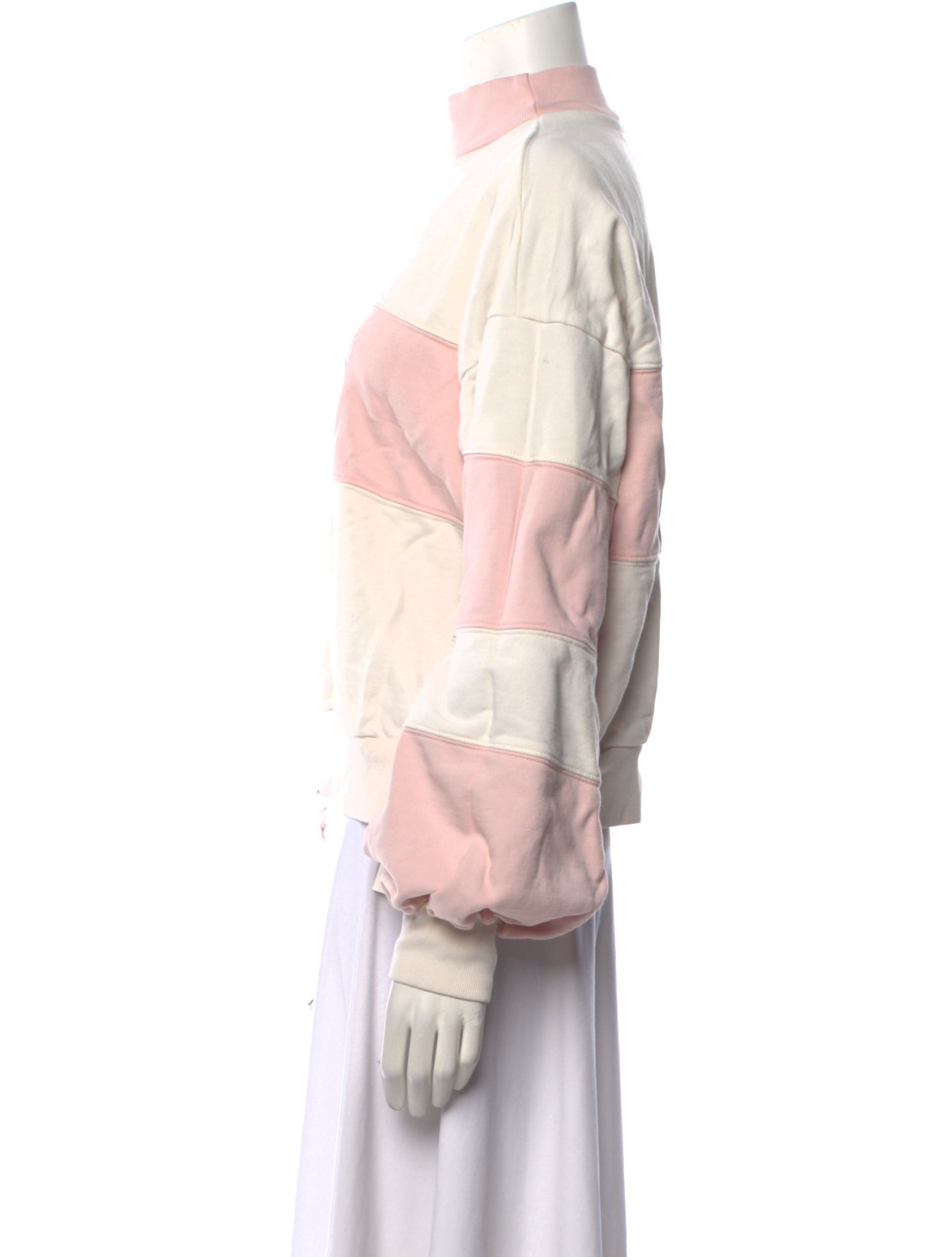 Helsa Colorblock Pattern Mock Neck Sweatshirt