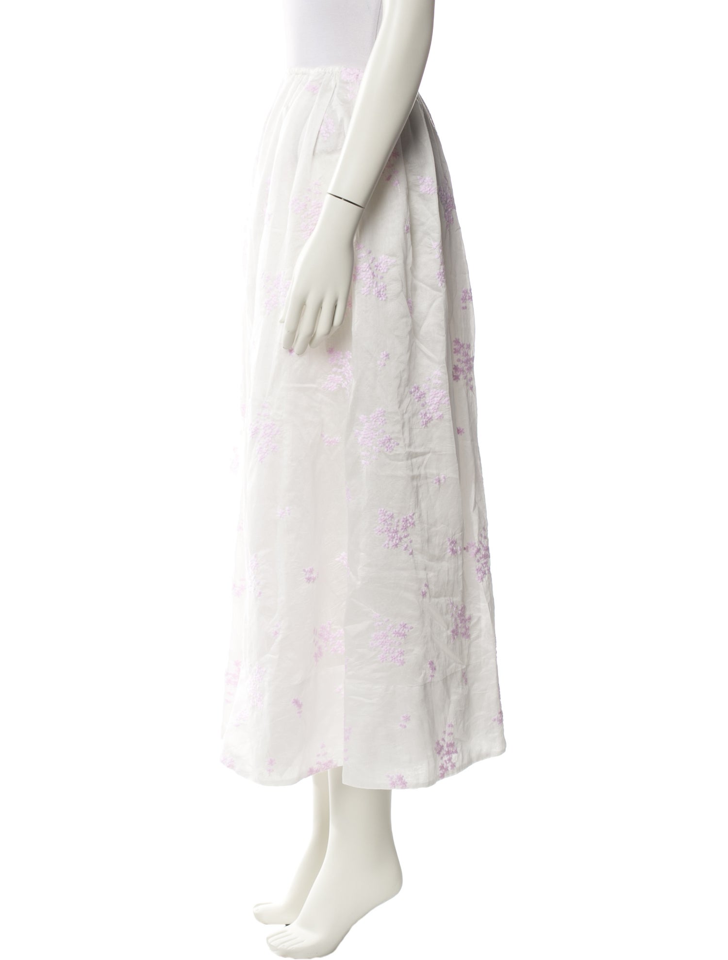 Helsa Floral Print Midi Length Skirt