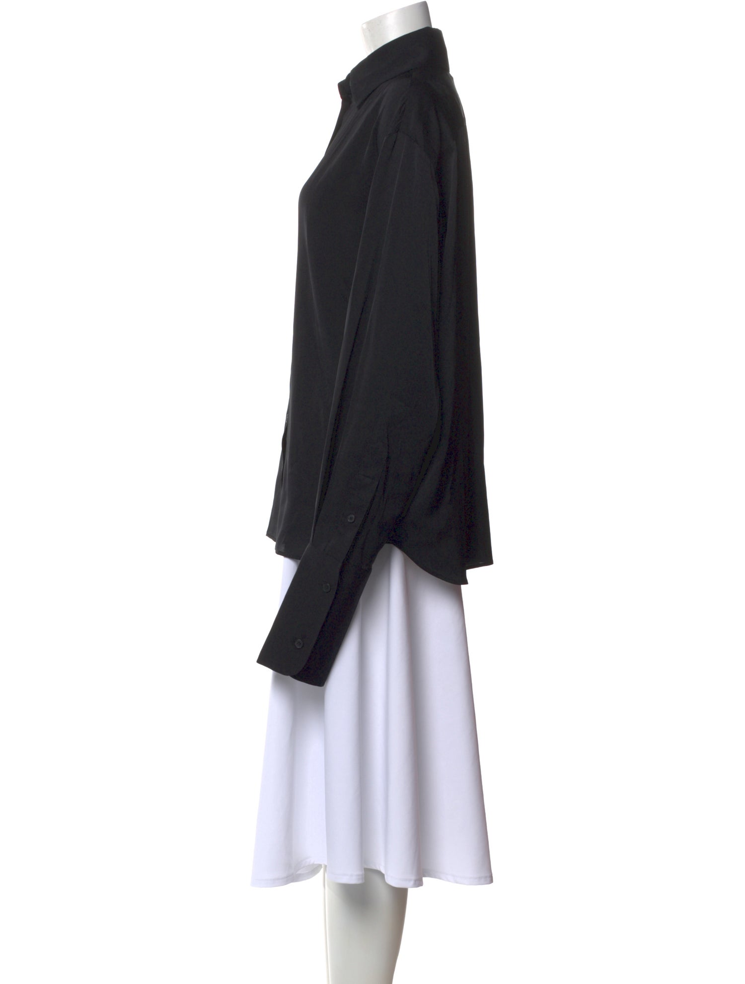 Helsa Silk Long Sleeve Button-Up Top w/ Tags