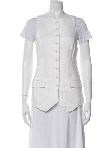 Pre-owned Helsa Linen Vest In White