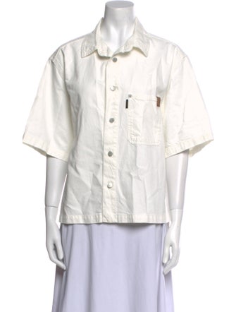Haikure Three-Quarter Sleeve Button-Up Top