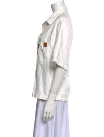 Haikure Three-Quarter Sleeve Button-Up Top