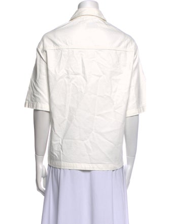 Haikure Three-Quarter Sleeve Button-Up Top