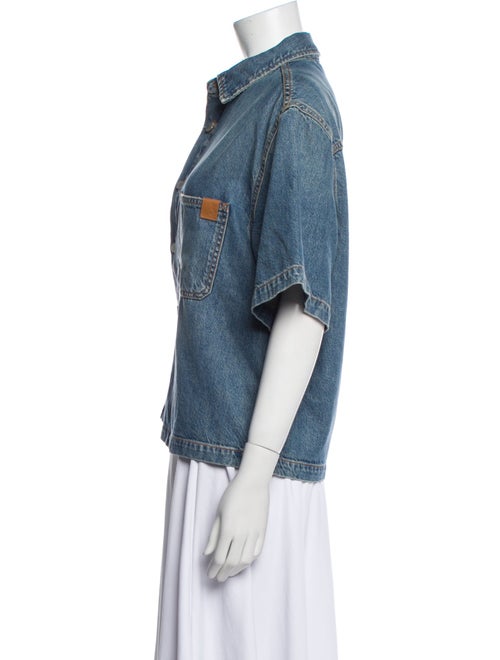 Haikure Short Sleeve Button-Up Top