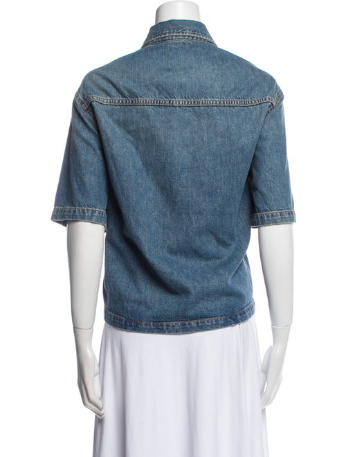 Haikure Short Sleeve Button-Up Top