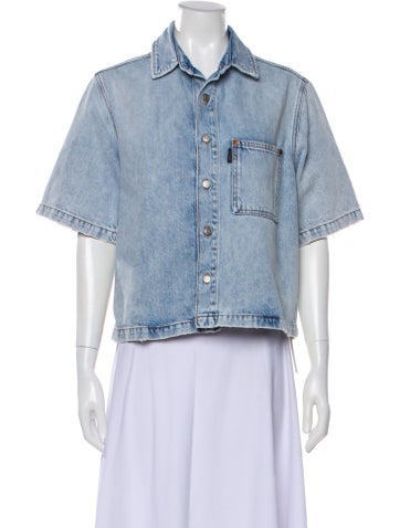 Pre-owned Haikure Printed Denim Jacket In Blue