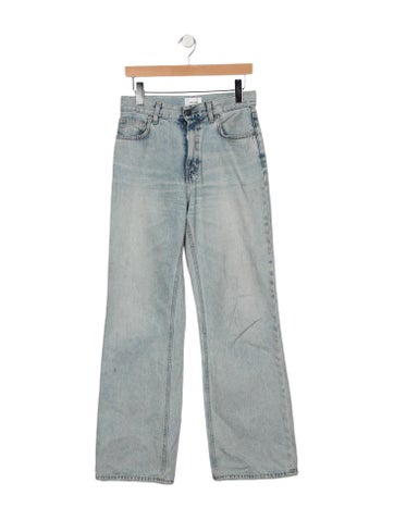 Pre-owned Haikure Mid-rise Wide Leg Jeans In Blue