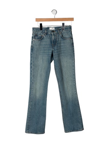 Pre-owned Haikure Mid-rise Flared Jeans In Blue/green