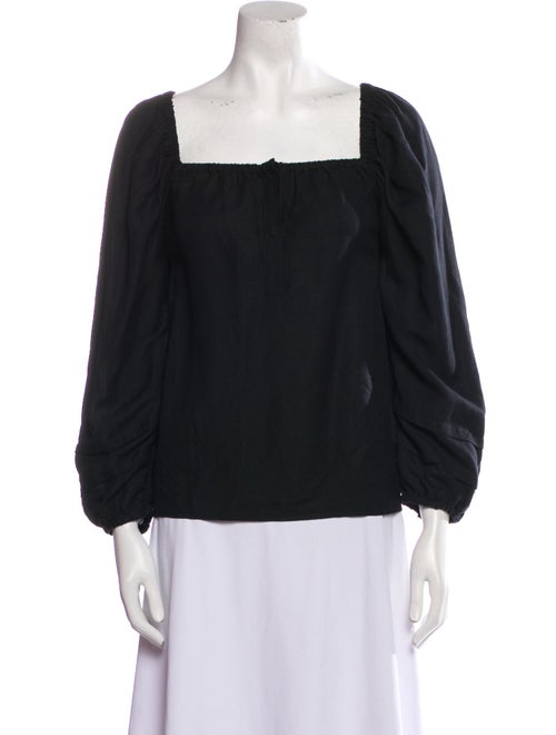 Heidi Merrick Square Neckline Three-Quarter Sleeve Blouse