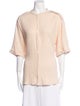 Heidi Merrick Mock Neck Short Sleeve Button-Up Top
