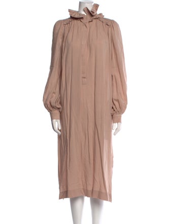 Heidi Merrick Mock Neck Midi Length Dress