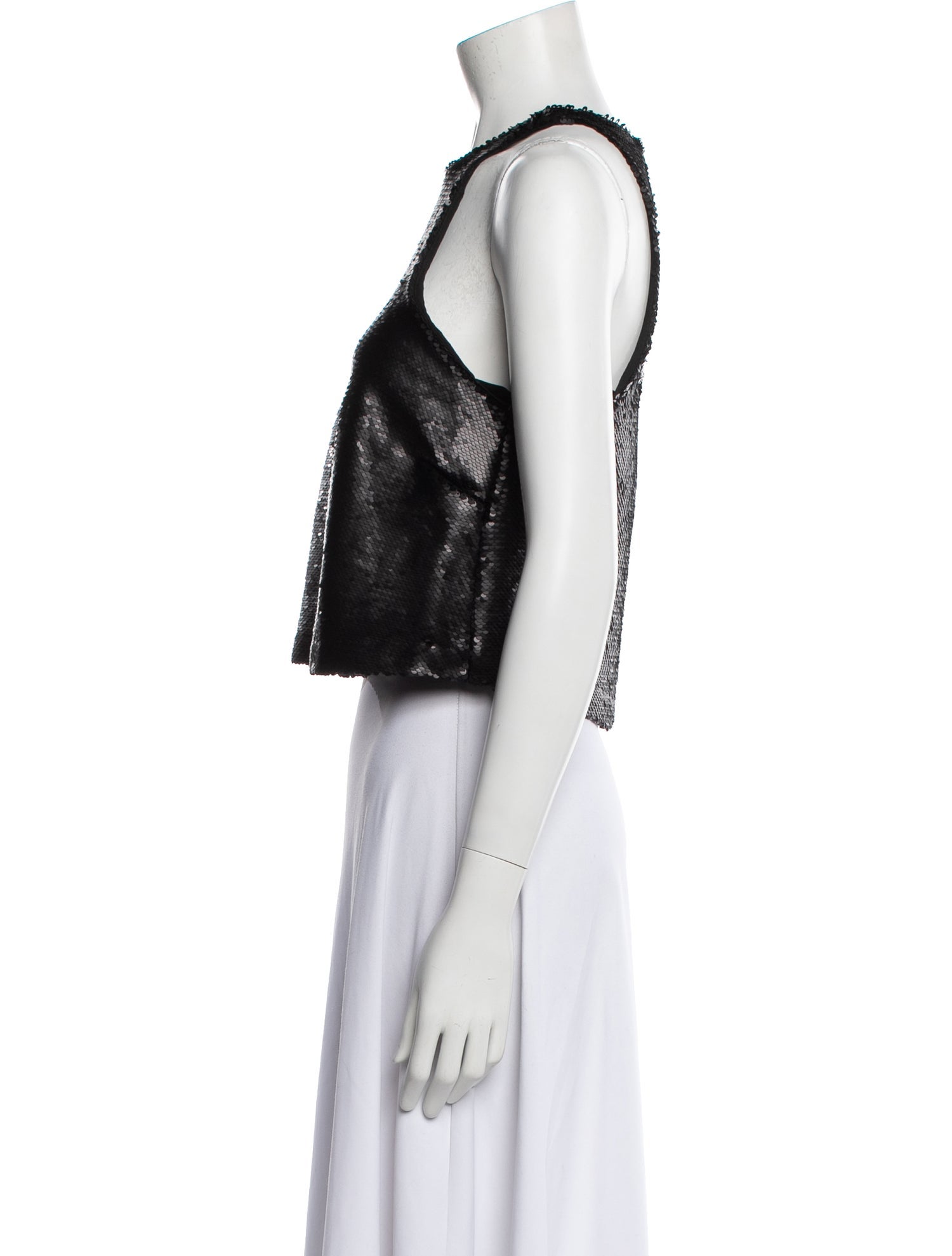 Heidi Merrick Crew Neck Sleeveless Crop Top