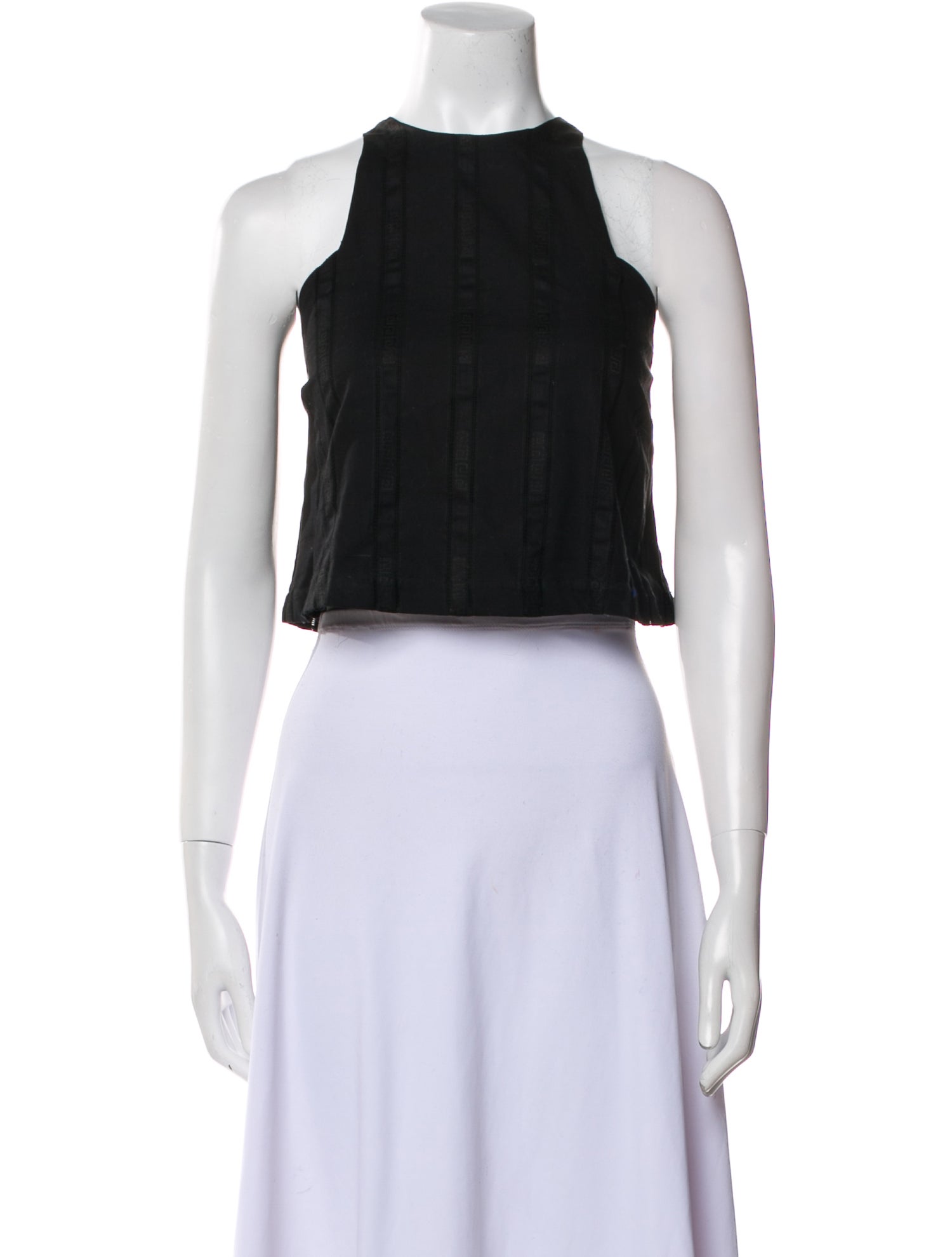 Heidi Merrick Crew Neck Sleeveless Crop Top