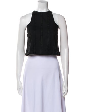 Heidi Merrick Crew Neck Sleeveless Crop Top