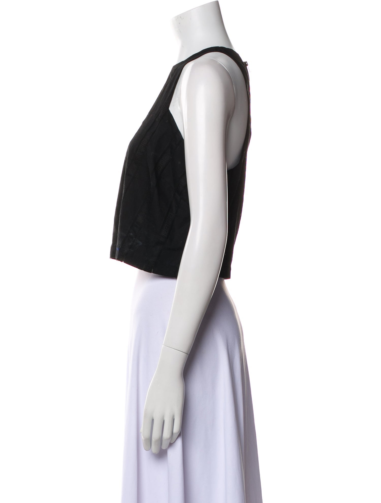 Heidi Merrick Crew Neck Sleeveless Crop Top